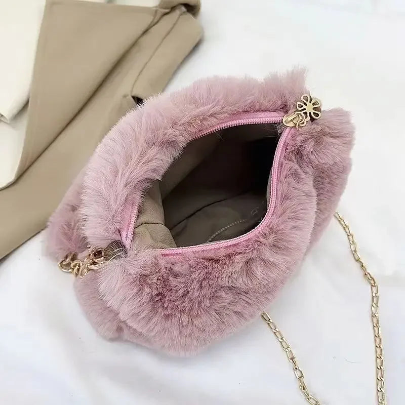 Peluş Tote Çanta Çok Yönlü Kabarık Omuz Çantası